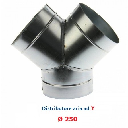 Raccordo distributore a Y diametro 250 mm per aria calda e fredda - Y250